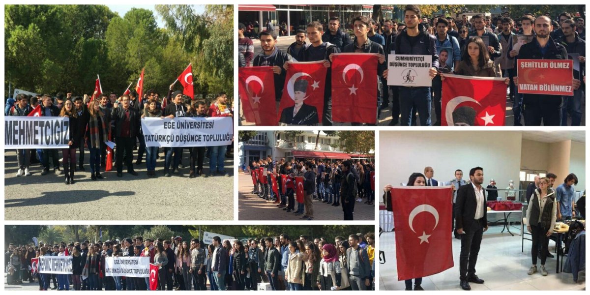 İzmir'in üniversiteleri şehitlerimiz için ayağa kalktı