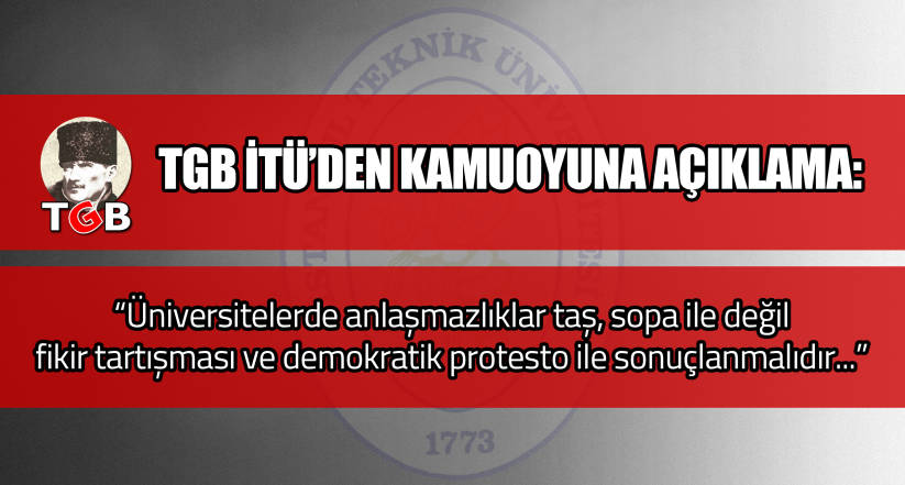 TGB İTÜ'den kamuoyuna açıklama