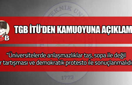 TGB İTÜ'den kamuoyuna açıklama