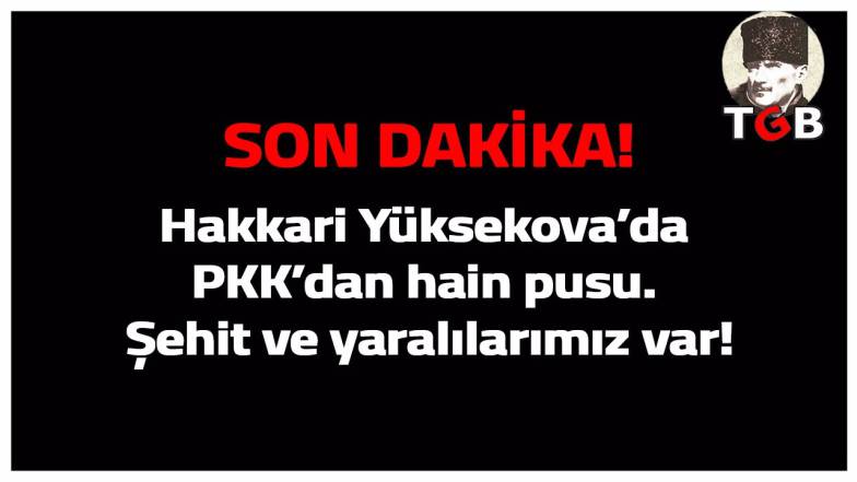 Hakkari Y&uuml;ksekova'da PKK'dan hain pusu. Şehit ve yaralılarımız var!