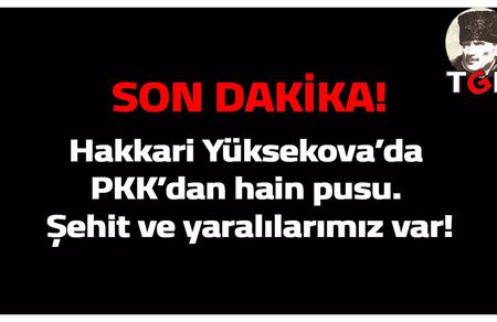 Hakkari Y&uuml;ksekova'da PKK'dan hain pusu. Şehit ve yaralılarımız var!