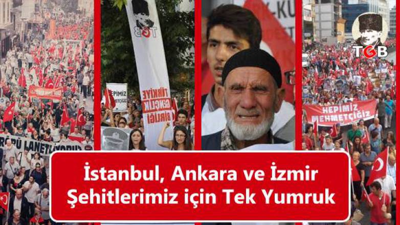 İstanbul, Ankara ve İzmir Şehitlerimiz için Tek Yumruk