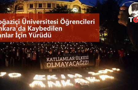 Boğaziçi Üniversitesi Öğrencileri Ankara'da Kaybedilen Canlar İçin Yürüdü