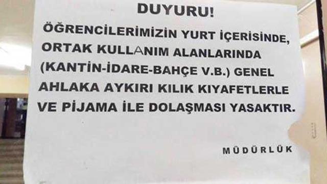 İzmir'de Kız Öğrencilere Pijama Yasağı!