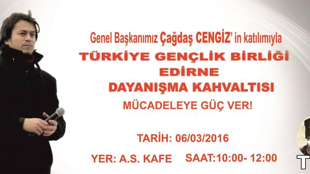 TGB Edirne İl &Ouml;rg&uuml;t&uuml;m&uuml;z Dayanışma Kahvaltısı D&uuml;zenliyor