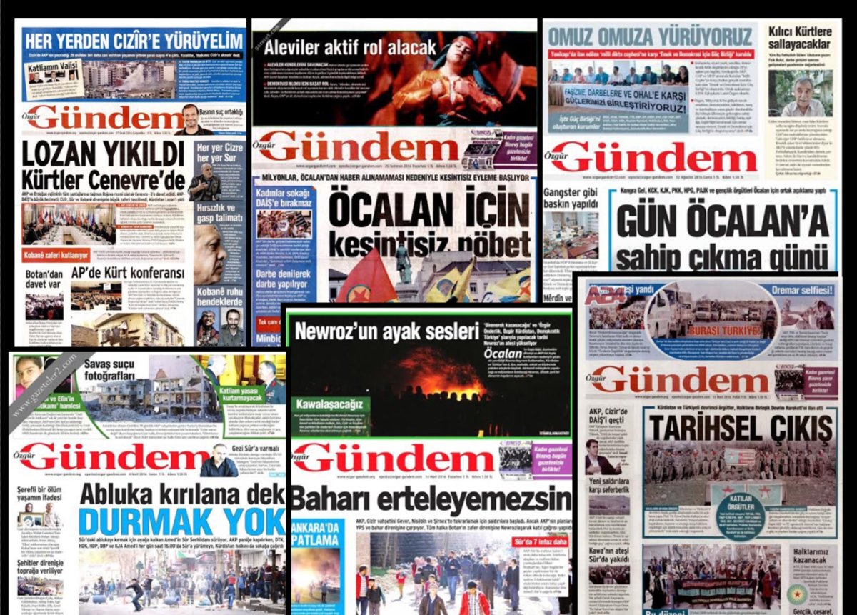 Özgür Gündem'in PKK'nın Sesi Olduğunu Gösteren 7 Manşeti