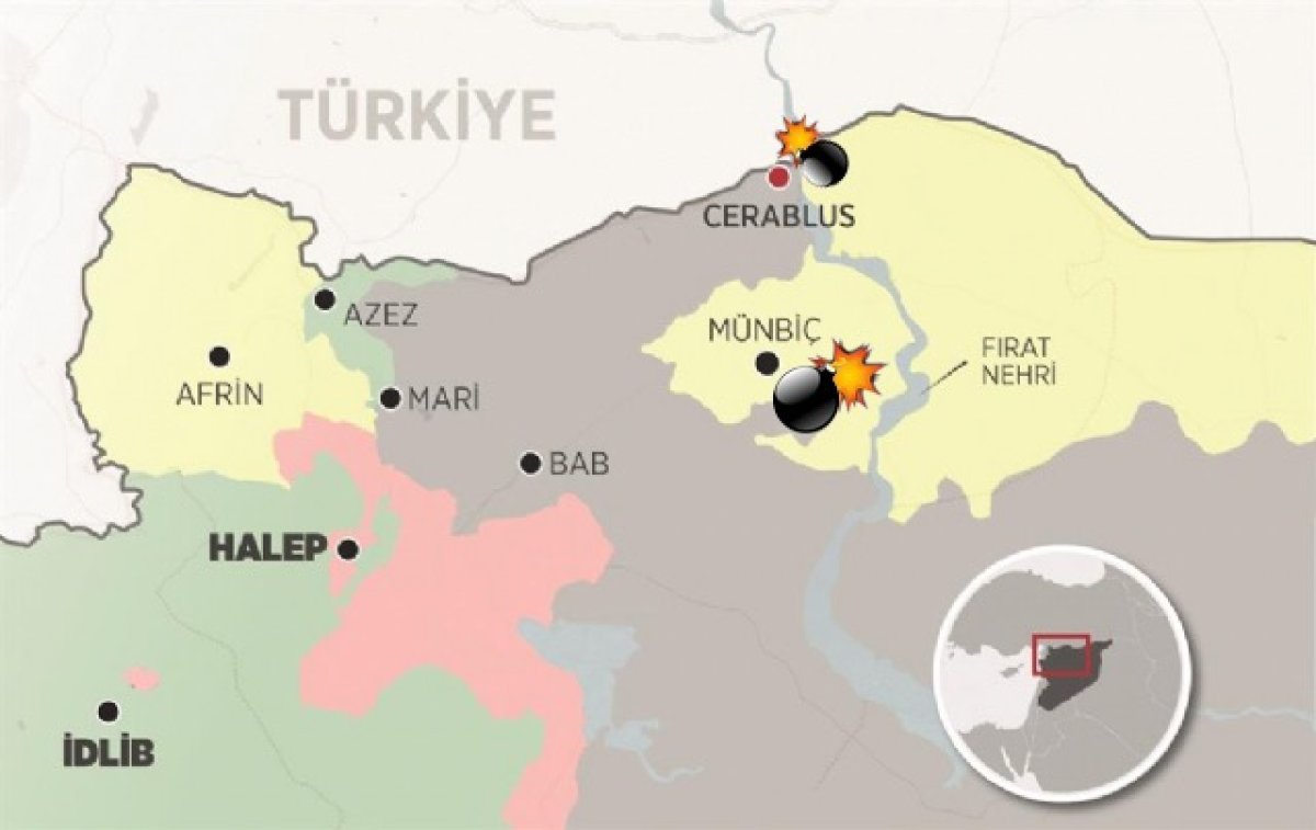 Türk Ordusu, Münbiç'te YPG'yi, Cerablus'ta IŞİD'i Vurdu