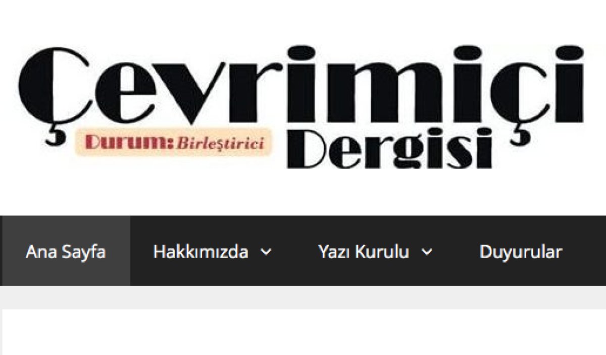 Çevrimiçi Dergisi'nin İnternet Sitesi Açıldı!
