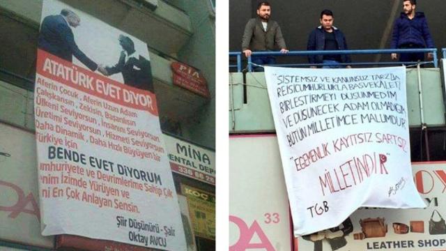 Mustafa Kemal Atat&uuml;rk'ten o pankarta cevap!