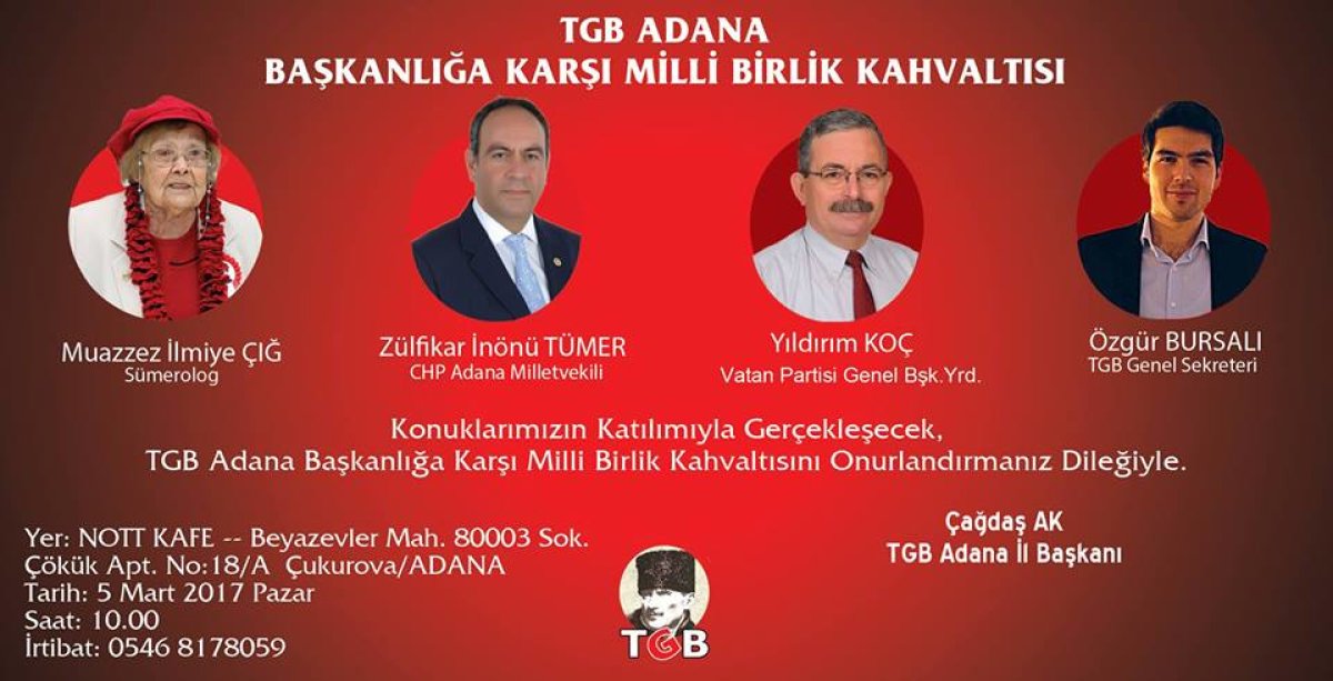 Adana'da Başkanlığa Karşı Milli Birlik Kahvaltısı