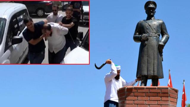 Atatürk büstü saldırganı tutuklandı