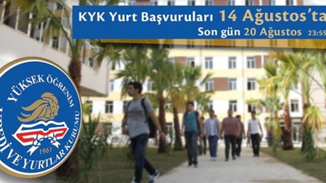 KYK Yurt Başvuruları 14 Ağustos’ta başlıyor