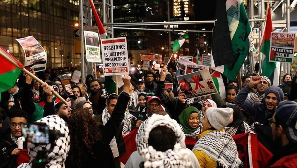 ABD'nin Kudüs kararı New York'ta protesto edildi