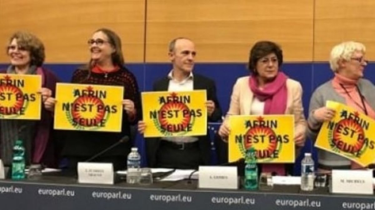 Avrupa Parlamentosu'nda Afrin operasyonuna karşı eylem!