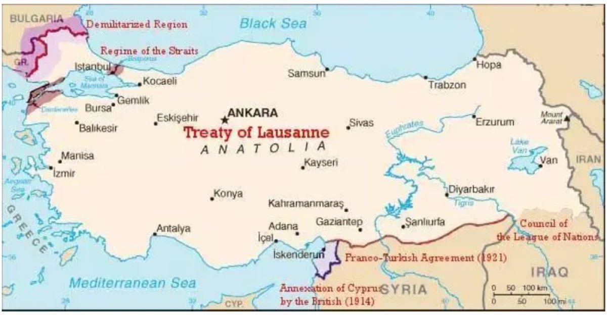 Lozan Antlaşması Sonrası Türkiye Haritası