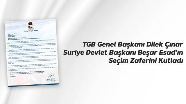 Suriye Devlet Başkanı Beşar Esad'a Tebrik Mesajı