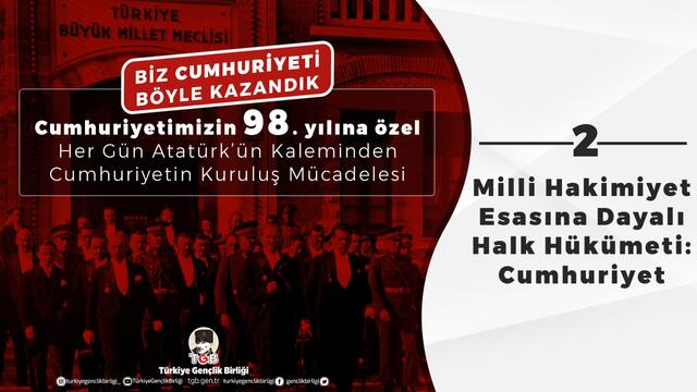 Milli Hakimiyet Esasına Dayalı Halk Hükümeti: Cumhuriyet 