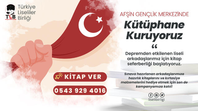 Depremden Etkilenen Liseliler İçin Kitap Seferberliği