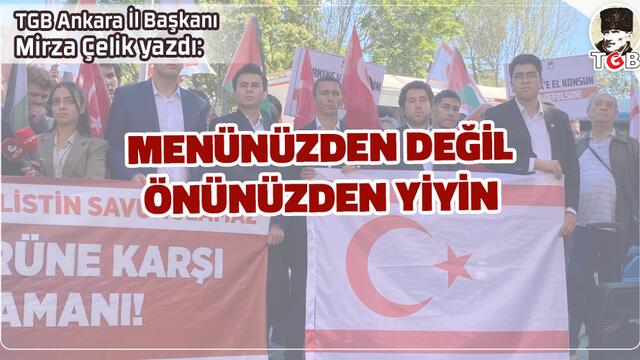 MENÜNÜZDEN DEĞİL ÖNÜNÜZDEN YİYİN