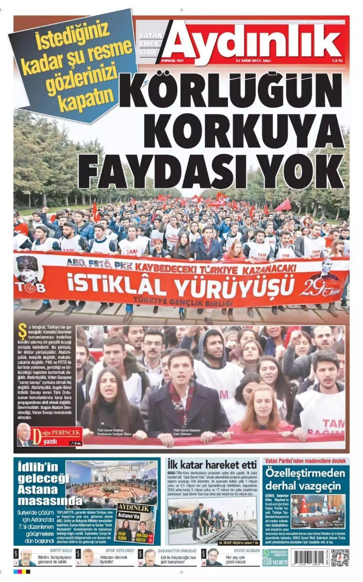 Aydınlık Gazetesi - 31.10.2017