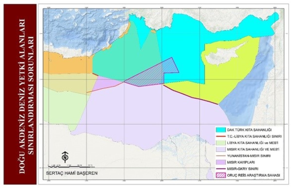 Yunanistan ve Mısır arasında imzalanan MEB anlaşması haritası