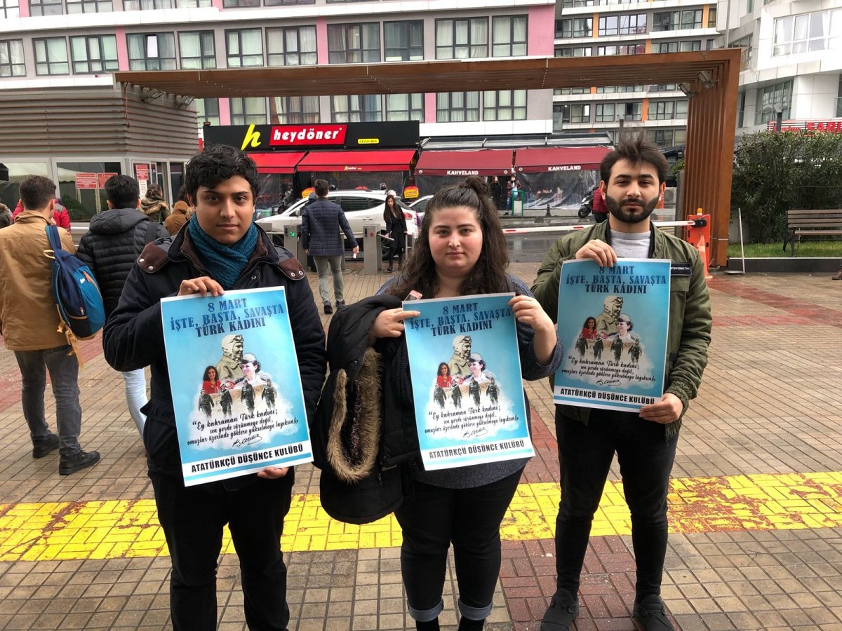 Yeni Yüzyıl Üniversitesi Atatürkçü Düşünce Kulübü, kampüsü 8 Mart Dünya Emekçi Kadınlar Günü afişleriyle donattı.