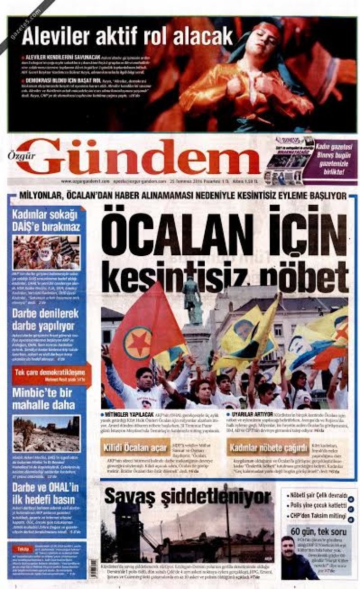 OHAL'le birlikte bölücü başı Abdullah Öcalan'dan haber alınamayacağını bahane göstererek insanlar meydanlara çağrılıyor, Öcalan için nöbet tutmaya davet ediliyor. Bu adeta demokrasi nöbetlerine karşı misilleme olarak atılmış bir adım. Ancak Figen Yüksekdağ'ın konuşmacı olarak yer aldığı mitinge yaklaşık 150 kişinin katılması da halkın terör örgütü çığırtkanlığına itibar etmediğini gösteriyor.